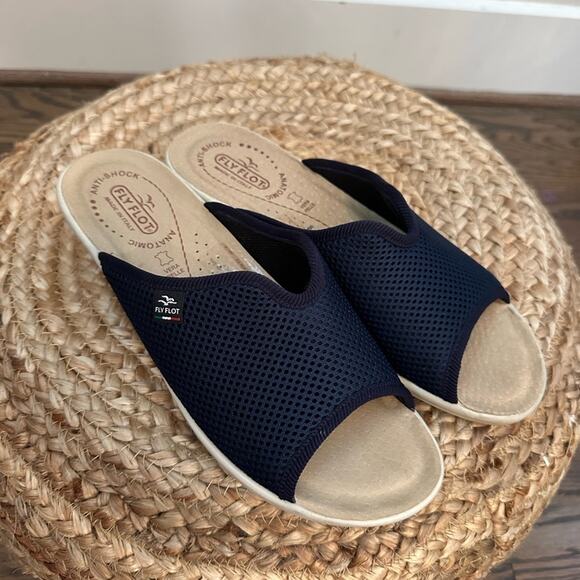 Fly Flot Women's Mule - Navy Size 9 (40) Made in Italy - Picture 1 of 10